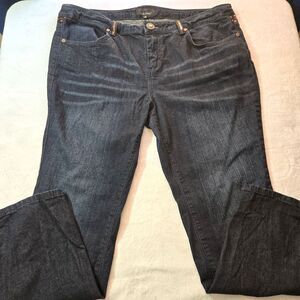 VTG Baby Phat Straight Leg Womens Blue Jeans SZ 18 Embroidered Sequins Logo Y2K